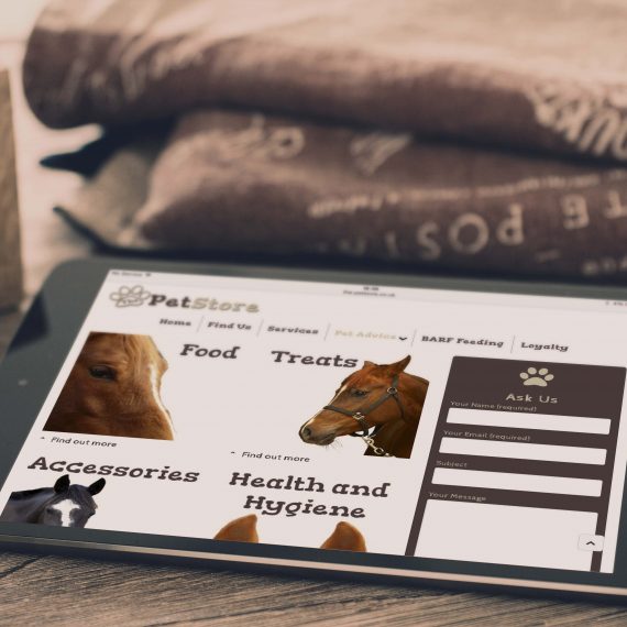 The Pet Store Tablet Website About Page